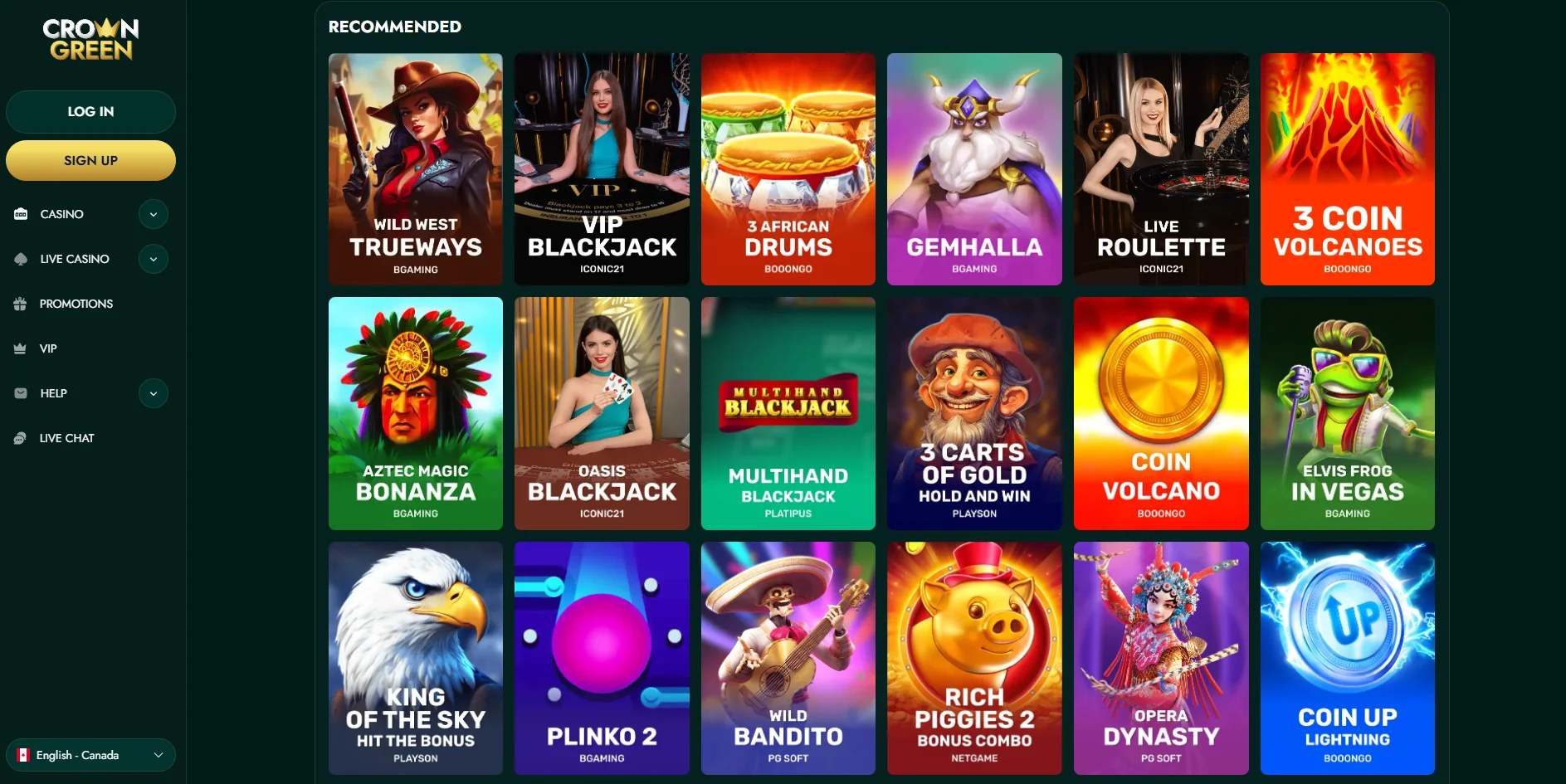Crown Green Casino Games